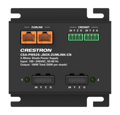 Crestron CSA-PWS2S-JBOX-ZUMLINK-CN - Two-Motor J-Box Mounted Power Supply for Motorized Shading Solutions
