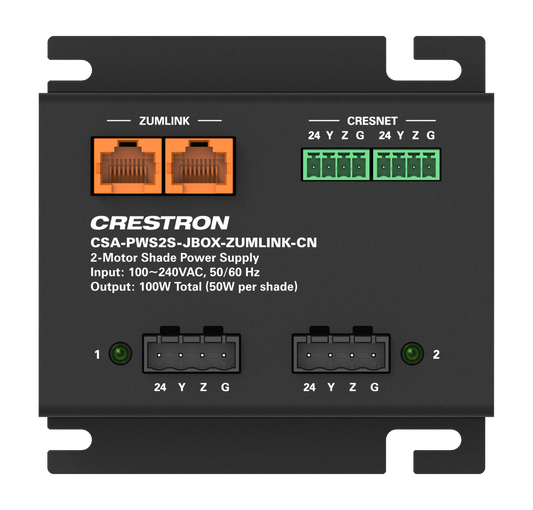 Crestron CSA-PWS2S-JBOX-ZUMLINK-CN - Two-Motor J-Box Mounted Power Supply for Motorized Shading Solutions