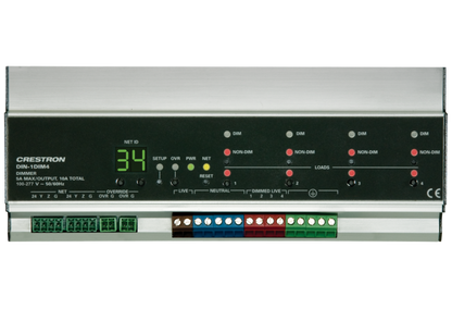 Crestron DIN-1DIM4 - 4 Channel Dimmer, 1 Feed, DIN Rail Mount