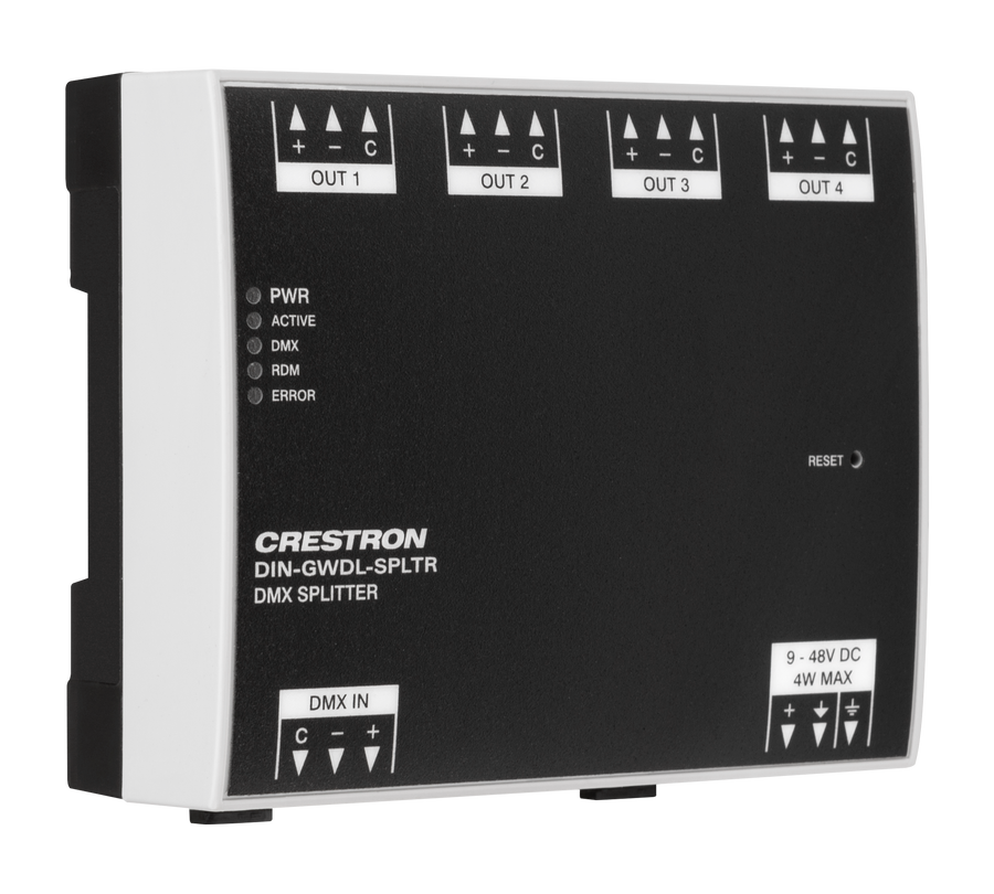 Crestron DIN-GWDL-SPLTR - Digital Lighting Splitter, 4 Channel, DIN Rail Mount