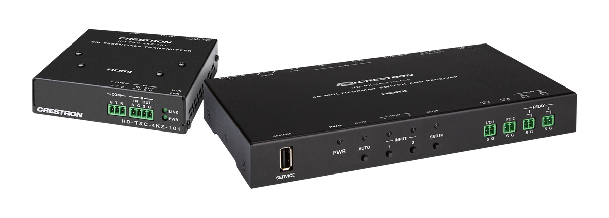 Crestron DM-EXT-1021 KIT - 4K 2x1 DM® Essentials Scaling Auto-Switcher and Extender over CATx Cable