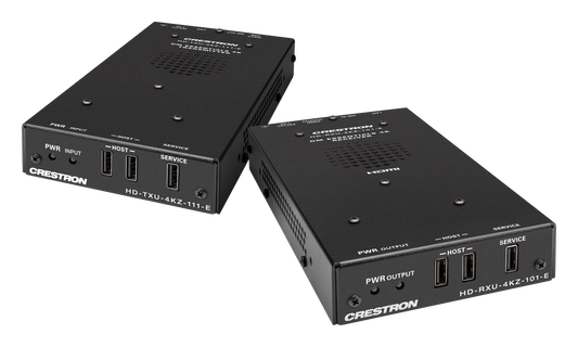 Crestron DM-EXT-2011 KIT - 4K60 4:4:4 DM® Essentials Transmitter Receiver Pair for USB‑C® DisplayPort™, USB 2.0, and Ethernet Signal Extension over CATx Cable