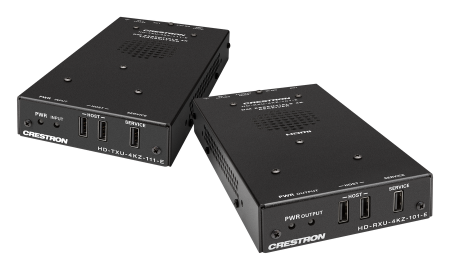 Crestron DM-EXT-2011 KIT - 4K60 4:4:4 DM® Essentials Transmitter Receiver Pair for USB‑C® DisplayPort™, USB 2.0, and Ethernet Signal Extension over CATx Cable
