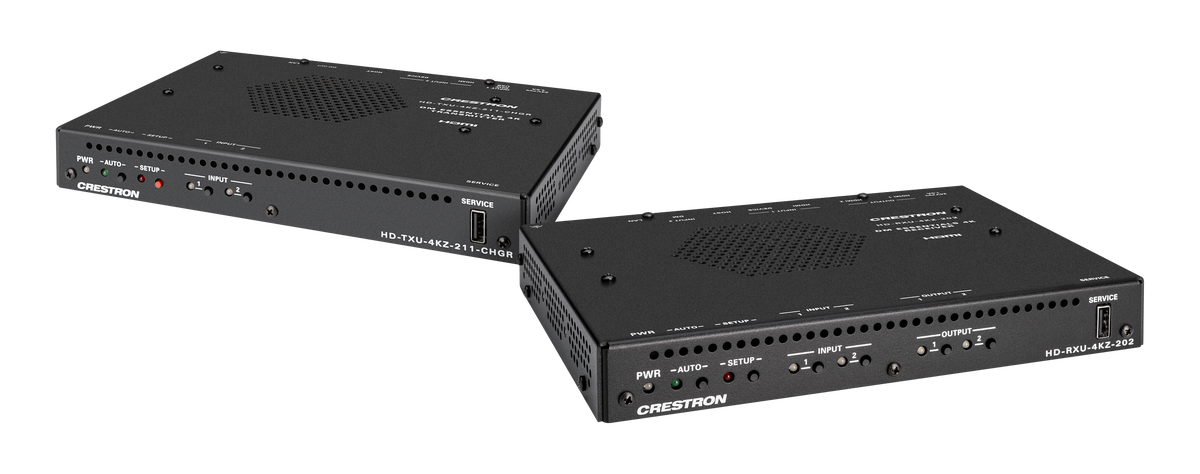 Crestron DM-EXT-2022 KIT - 4K60 4:4:4 DM® Essentials Receiver and 2x2 Auto-Switcher for, HDMI, USB‑C® DisplayPort™, and USB 2.0 Signal Extension over CATx Cable