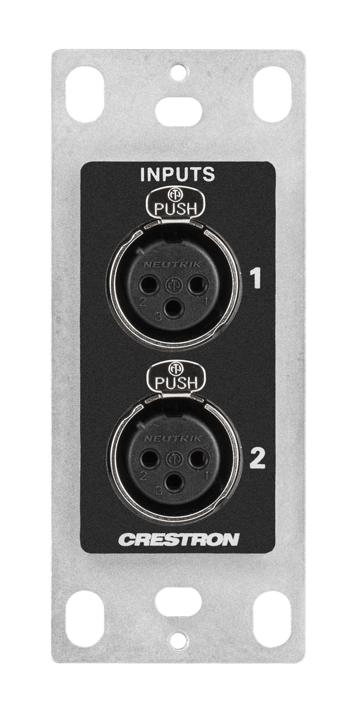 Crestron DM-NAX-2XLRI-1G - DM NAX® Audio-over-IP Wall Plate with XLR, Black, 1‑Gang
