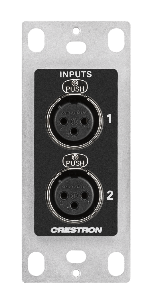Crestron DM-NAX-2XLRI-1G - DM NAX® Audio-over-IP Wall Plate with XLR, Black, 1‑Gang