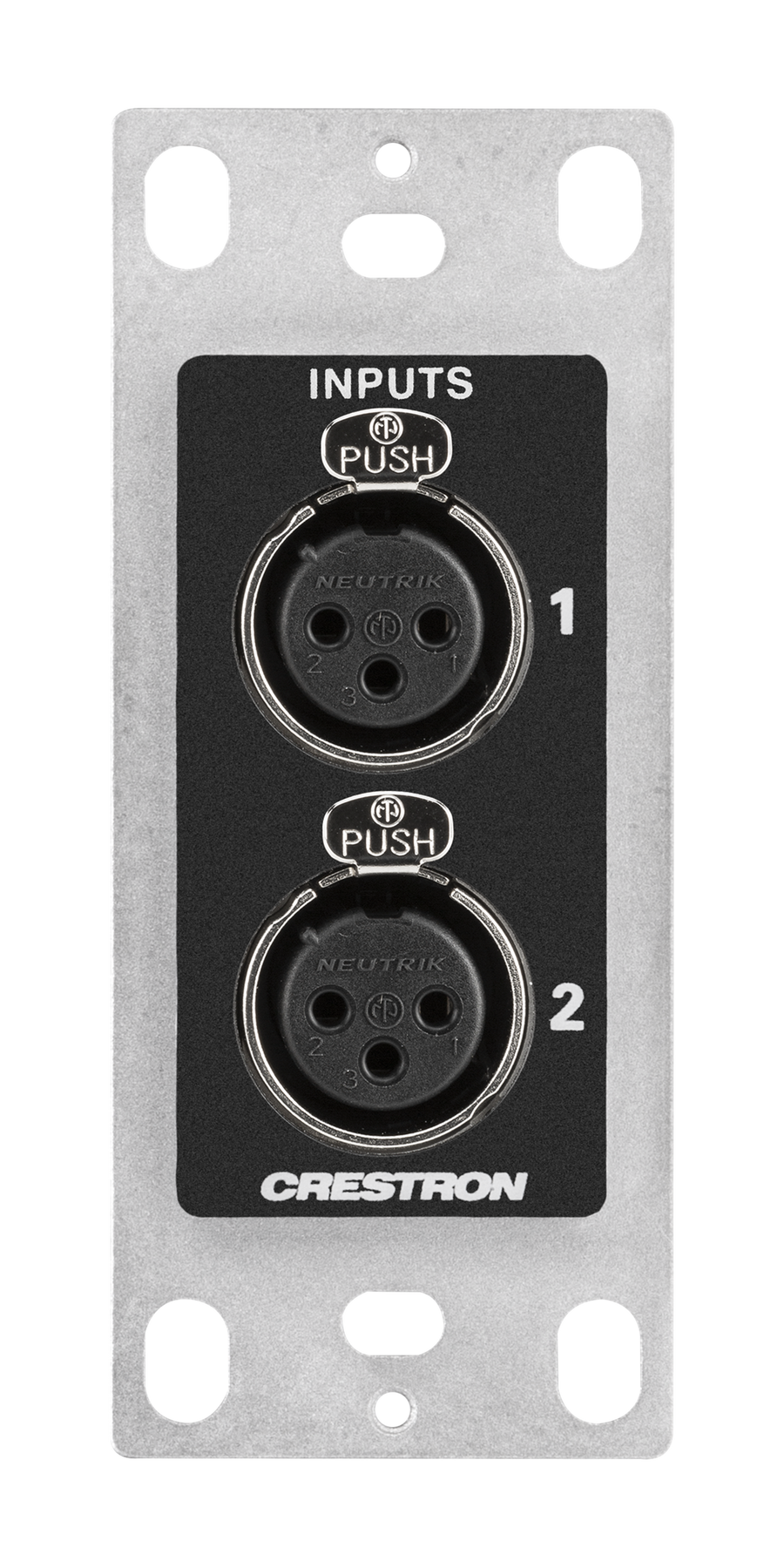 Crestron DM-NAX-2XLRI-1G - DM NAX® Audio-over-IP Wall Plate with XLR, Black, 1‑Gang