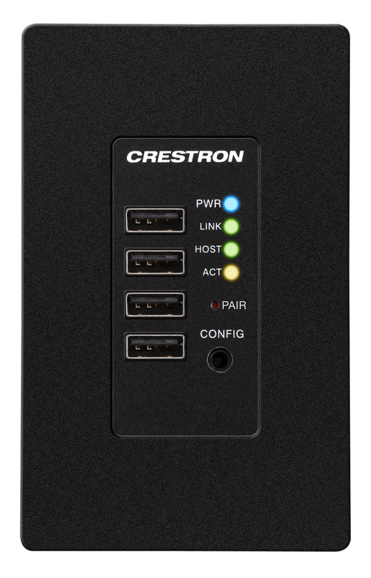 Crestron DM-NUX-R2-1G-B - DM NUX USB over Network Wall Plate with Routing, Remote, Black