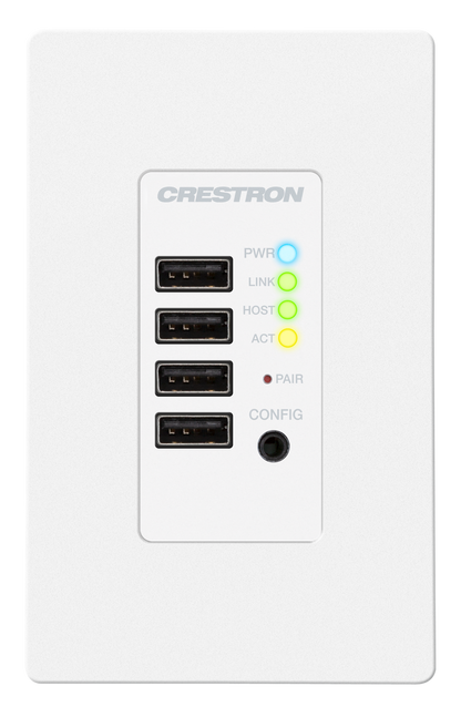 Crestron DM-NUX-R2-1G-W - DM NUX USB over Network Wall Plate with Routing, Remote, White
