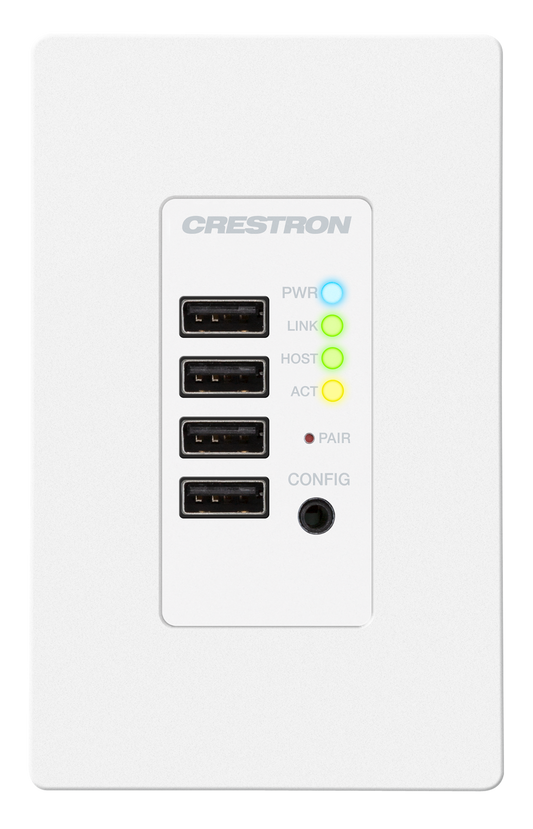 Crestron DM-NUX-R2-1G-W - DM NUX USB over Network Wall Plate with Routing, Remote, White