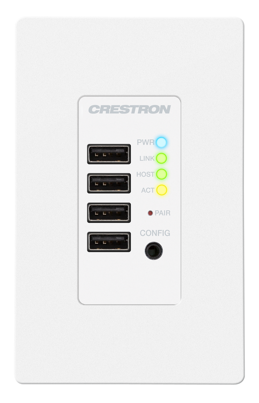 Crestron DM-NUX-R2-1G-W - DM NUX USB over Network Wall Plate with Routing, Remote, White