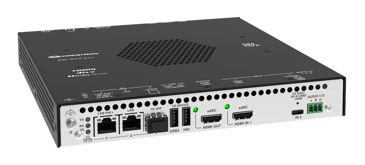 Crestron DM-NVX-371 - 4K60 4:4:4 AV-over-IP Encoder/Decoder with HDMI® and USB-C® Connectivity and Downmixing
