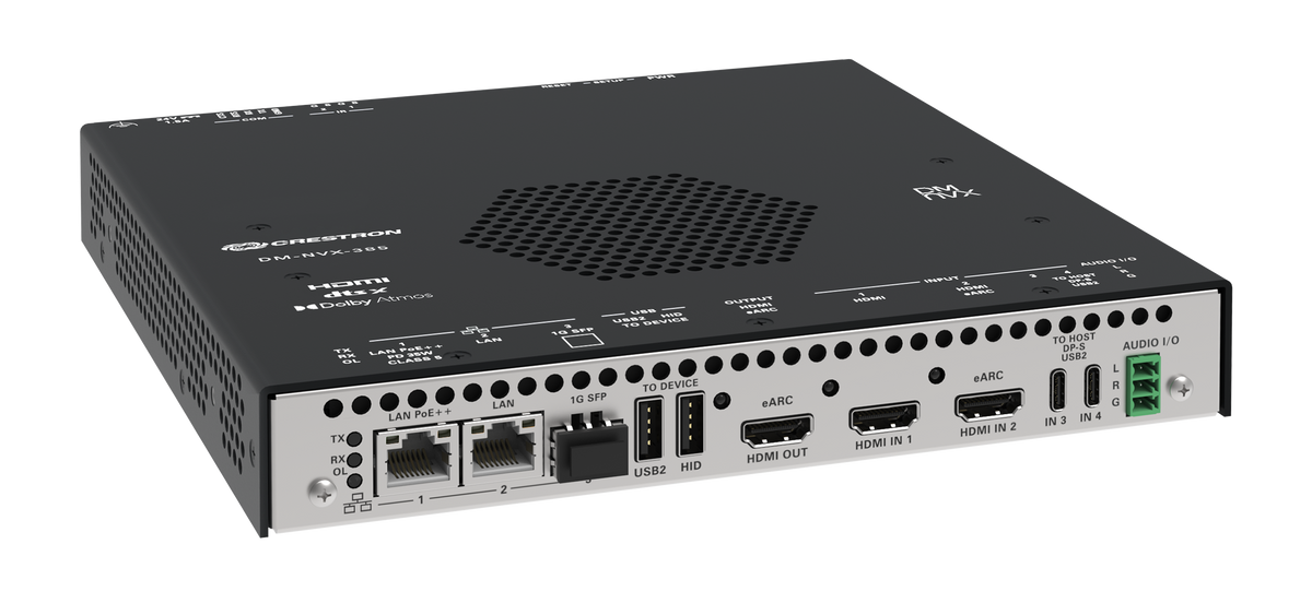 Crestron DM-NVX-385 - DM NVX® 5K 4x1 AV-over-IP Switcher with HDMI® and USB-C® Connectivity and Downmixing