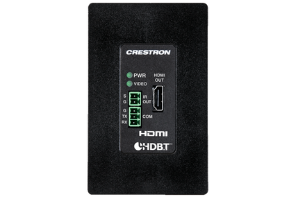 Crestron DM-RMC-4K-100-C-1G-B-T - Wall Plate 4K DigitalMedia 8G+® Receiver & Room Controller 100, Black Textured