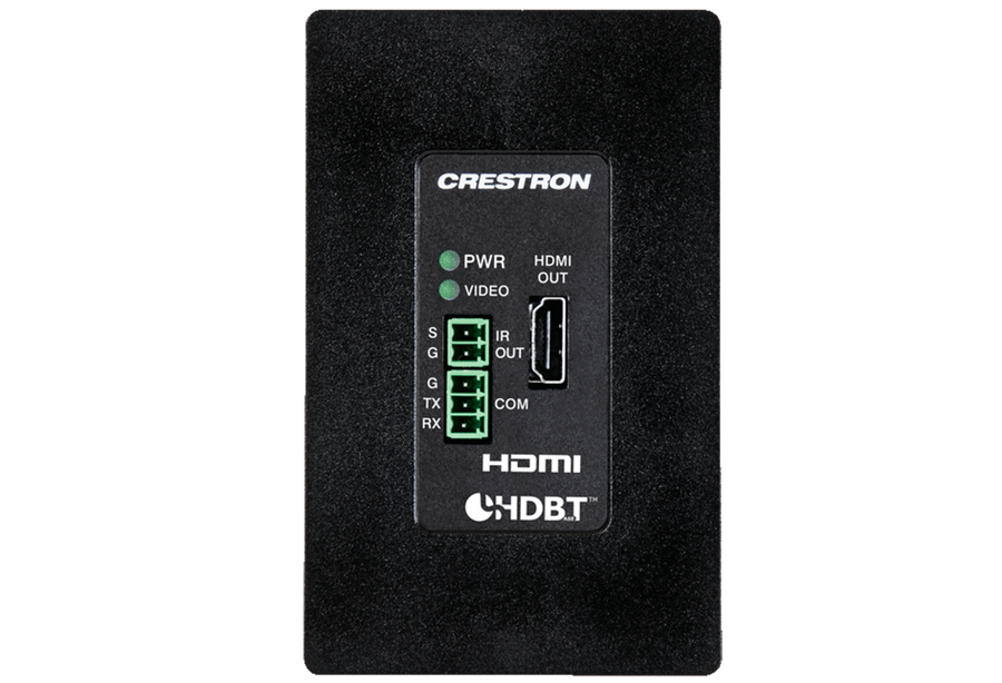 Crestron DM-RMC-4K-100-C-1G-B-T - Wall Plate 4K DigitalMedia 8G+® Receiver & Room Controller 100, Black Textured