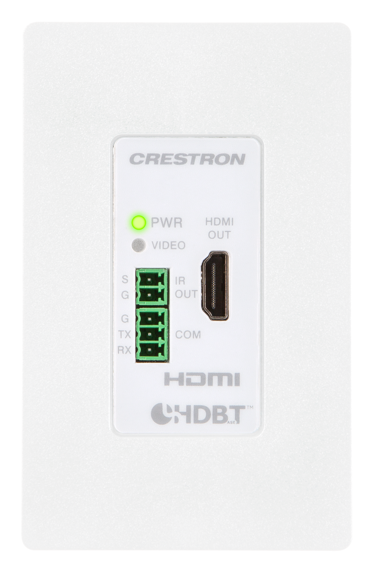 Crestron DM-RMC-4K-100-C-1G-W-T - Wall Plate 4K DigitalMedia 8G+® Receiver & Room Controller 100, White Textured