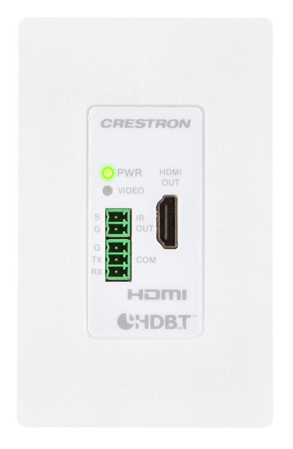 Crestron DM-RMC-4K-100-C-1G-W-T - Wall Plate 4K DigitalMedia 8G+® Receiver & Room Controller 100, White Textured
