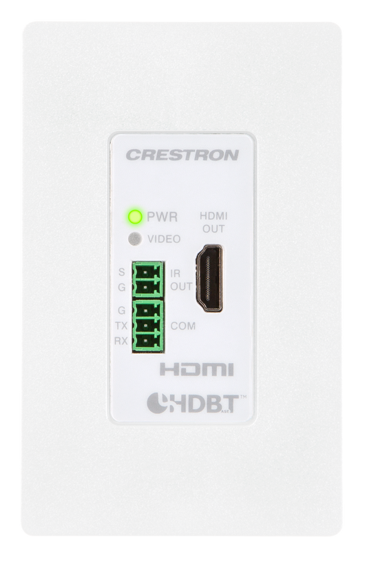 Crestron DM-RMC-4K-100-C-1G-W-T - Wall Plate 4K DigitalMedia 8G+® Receiver & Room Controller 100, White Textured