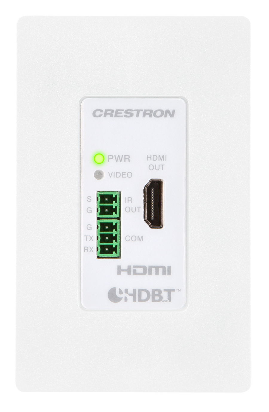 Crestron DM-RMC-4K-100-C-1G-W-T - Wall Plate 4K DigitalMedia 8G+® Receiver & Room Controller 100, White Textured