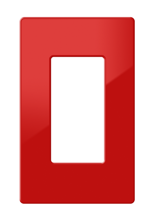 Crestron FP-G1-RED-S - Decorator Style Faceplate, 1-Gang, Red Smooth