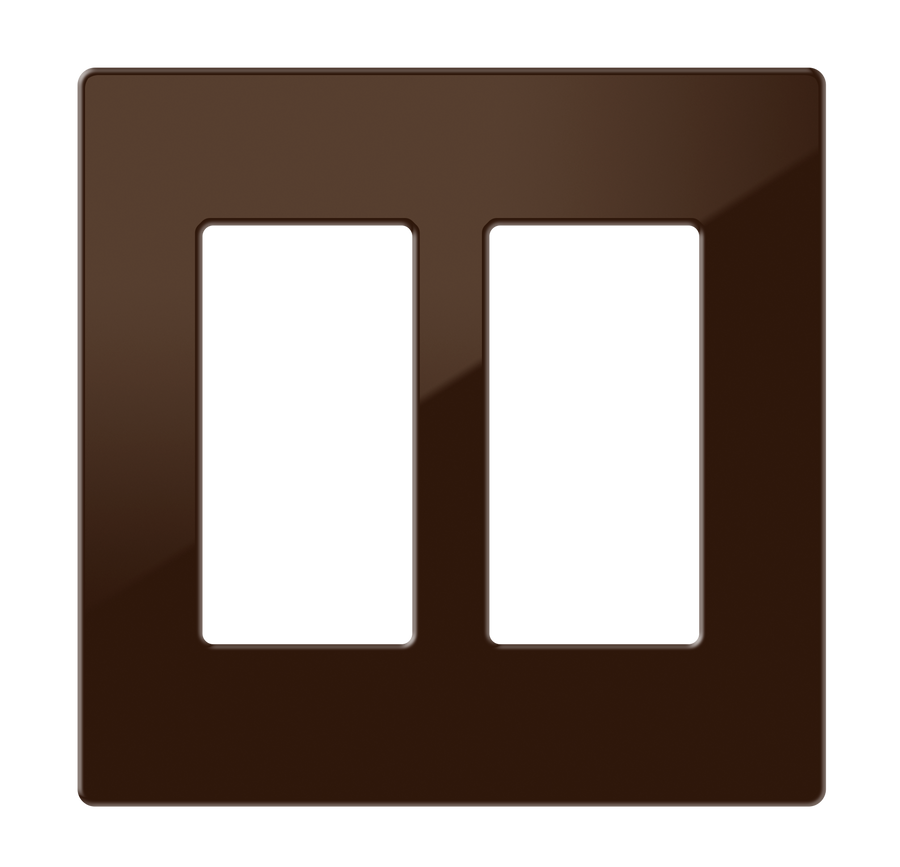 Crestron FP-G2-BRN-S - Decorator Style Faceplate, 2-Gang, Brown Smooth