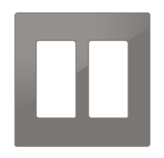 Crestron FP-G2-GRY-S - Decorator Style Faceplate, 2-Gang, Gray Smooth