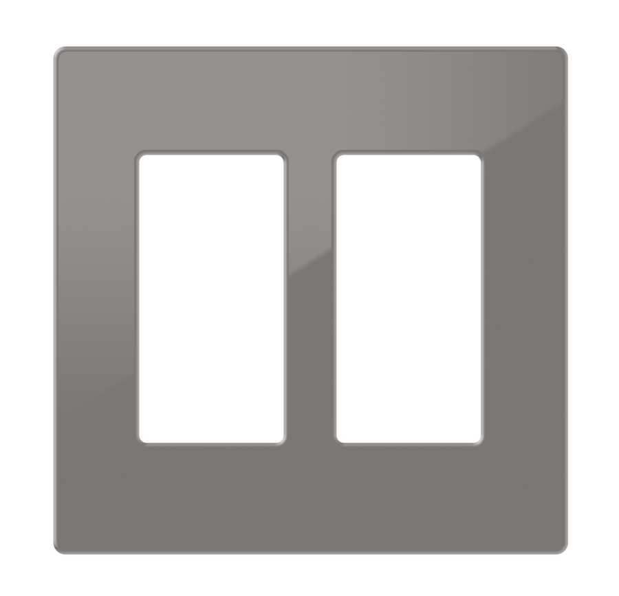 Crestron FP-G2-GRY-S - Decorator Style Faceplate, 2-Gang, Gray Smooth