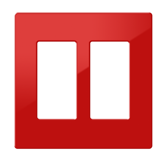 Crestron FP-G2-RED-S - Decorator Style Faceplate, 2-Gang, Red Smooth