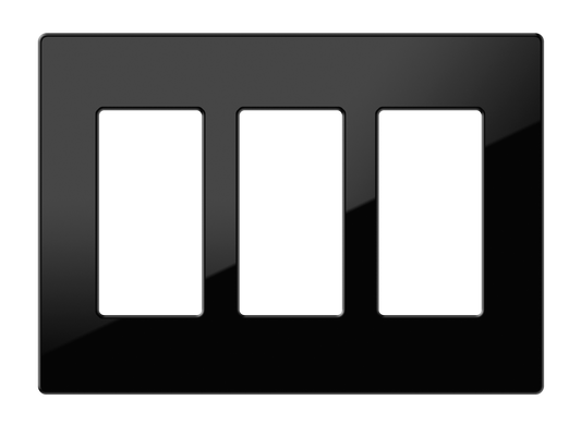 Crestron FP-G3-B-S - Decorator Style Faceplate, 3-Gang, Black Smooth