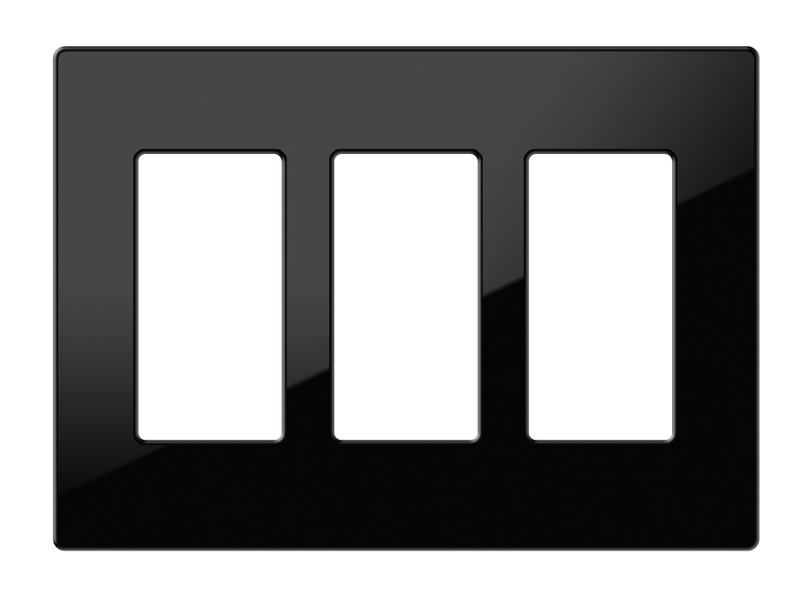 Crestron FP-G3-B-S - Decorator Style Faceplate, 3-Gang, Black Smooth