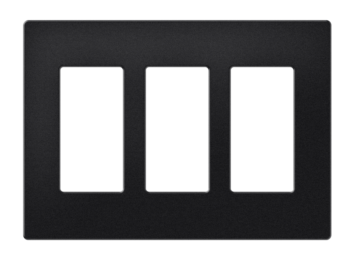 Crestron FP-G3-B-T - Decorator Style Faceplate, 3-Gang, Black Textured