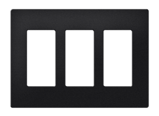 Crestron FP-G3-B-T - Decorator Style Faceplate, 3-Gang, Black Textured