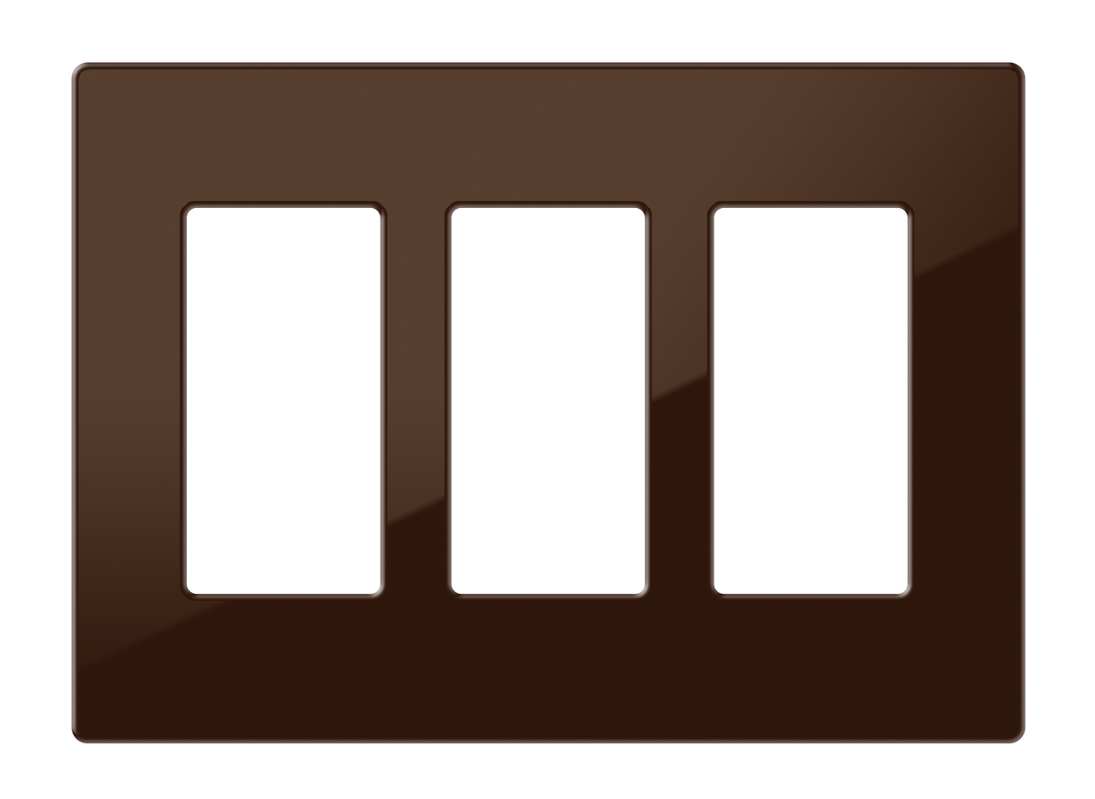 Crestron FP-G3-BRN-S - Decorator Style Faceplate, 3-Gang, Brown Smooth
