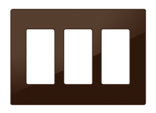 Crestron FP-G3-BRN-S - Decorator Style Faceplate, 3-Gang, Brown Smooth