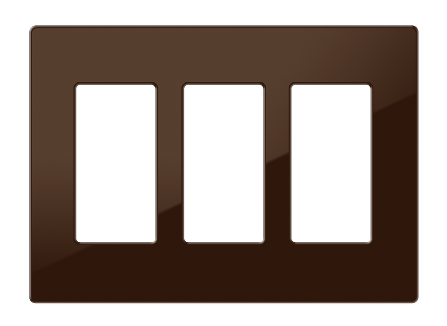 Crestron FP-G3-BRN-S - Decorator Style Faceplate, 3-Gang, Brown Smooth