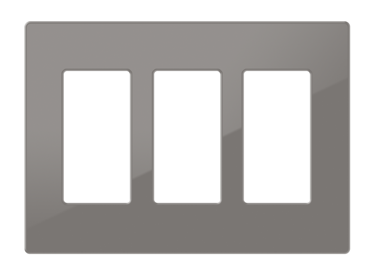 Crestron FP-G3-GRY-S - Decorator Style Faceplate, 3-Gang, Gray Smooth