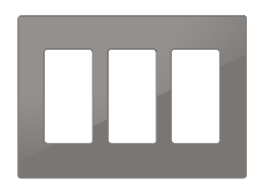 Crestron FP-G3-GRY-S - Decorator Style Faceplate, 3-Gang, Gray Smooth