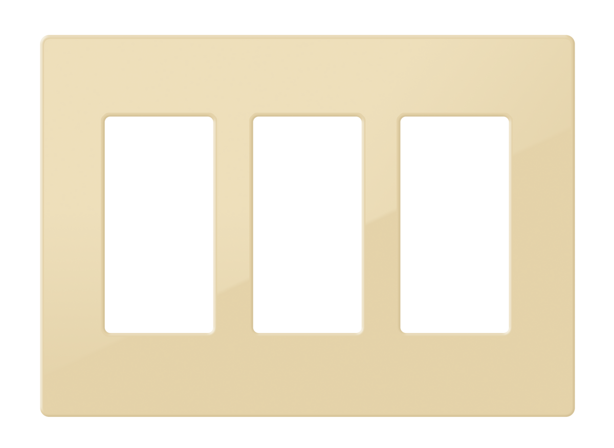 Crestron FP-G3-IVR-S - Decorator Style Faceplate, 3-Gang, Ivory Smooth