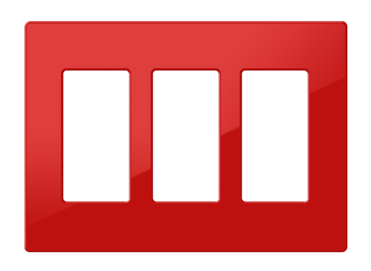 Crestron FP-G3-RED-S - Decorator Style Faceplate, 3-Gang, Red Smooth