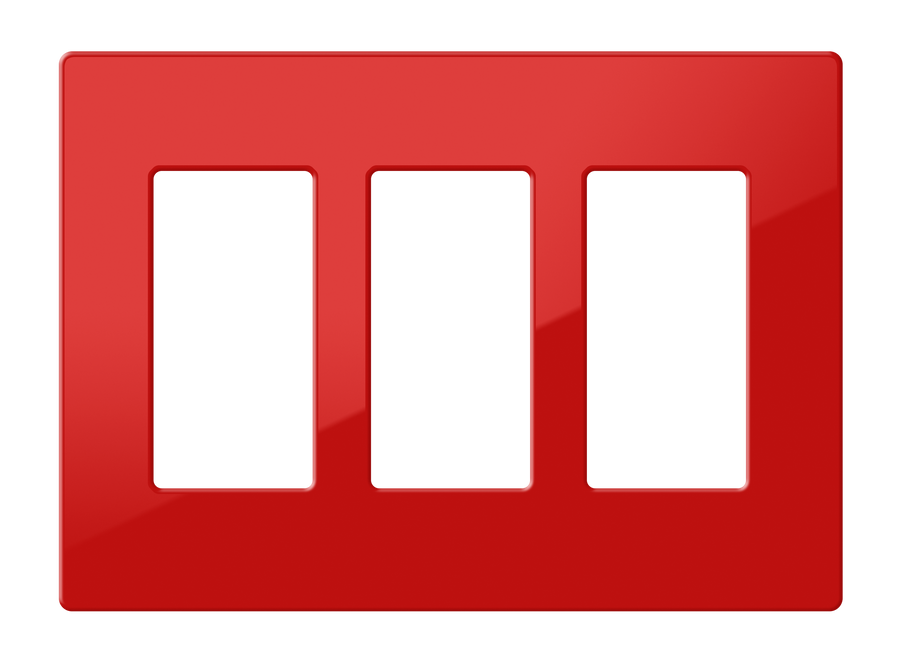 Crestron FP-G3-RED-S - Decorator Style Faceplate, 3-Gang, Red Smooth