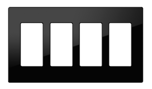 Crestron FP-G4-B-S - Decorator Style Faceplate, 4-Gang, Black Smooth