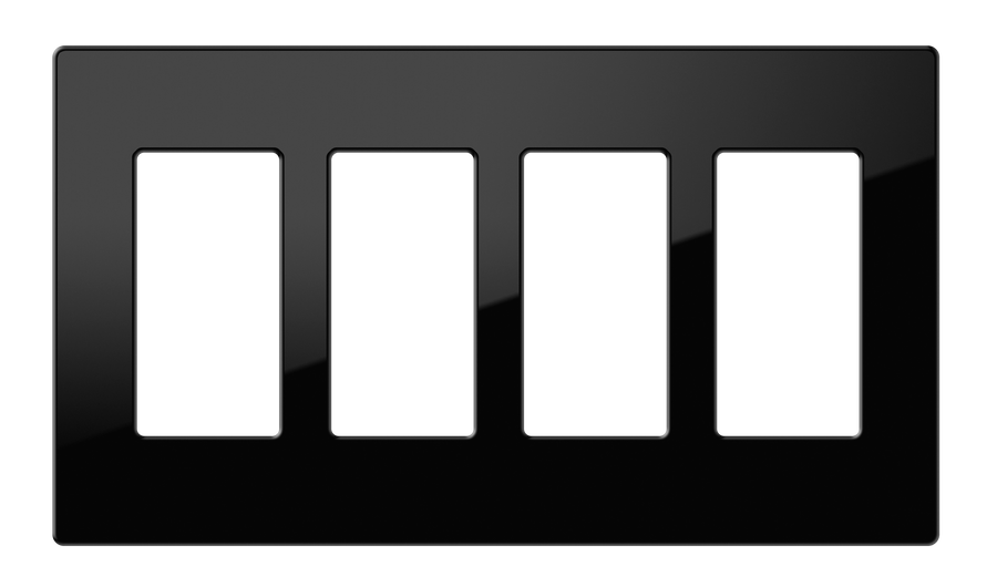 Crestron FP-G4-B-S - Decorator Style Faceplate, 4-Gang, Black Smooth