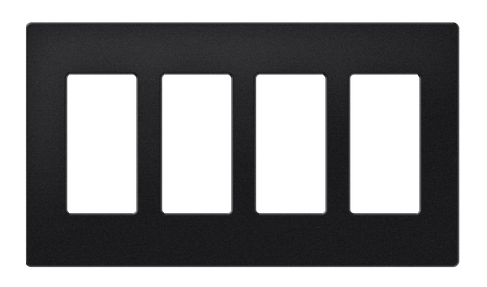 Crestron FP-G4-B-T - Decorator Style Faceplate, 4-Gang, Black Textured
