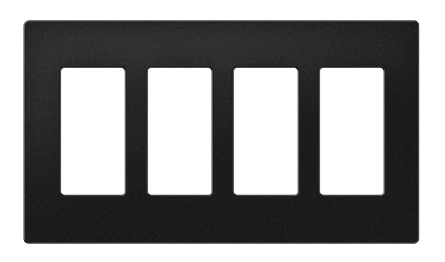 Crestron FP-G4-B-T - Decorator Style Faceplate, 4-Gang, Black Textured