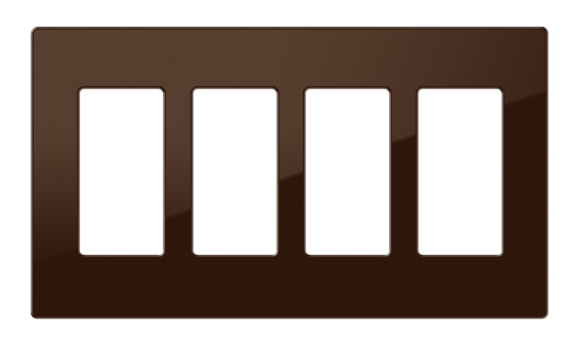 Crestron FP-G4-BRN-S - Decorator Style Faceplate, 4-Gang, Brown Smooth
