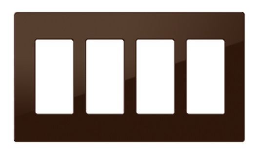 Crestron FP-G4-BRN-S - Decorator Style Faceplate, 4-Gang, Brown Smooth