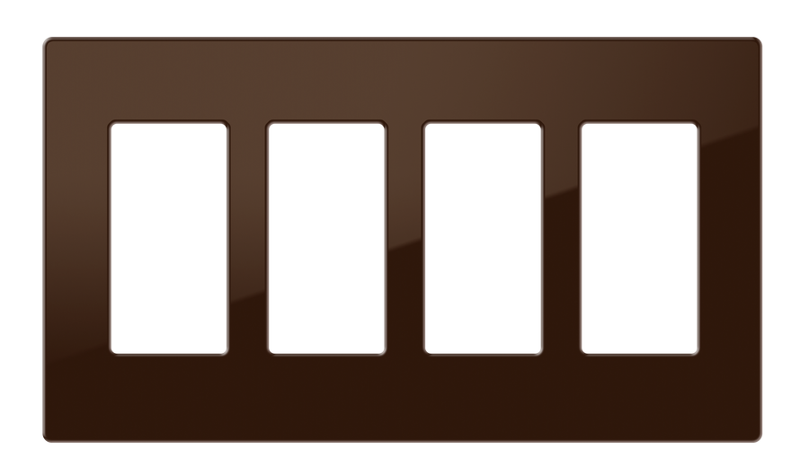 Crestron FP-G4-BRN-S - Decorator Style Faceplate, 4-Gang, Brown Smooth