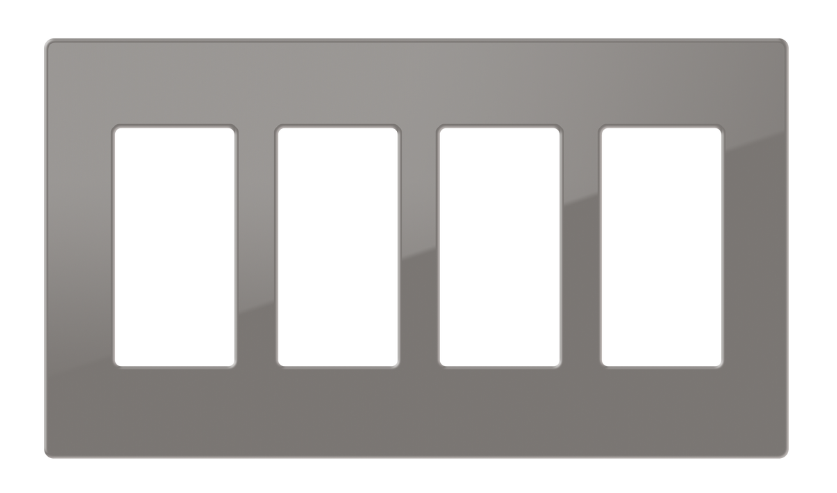 Crestron FP-G4-GRY-S - Decorator Style Faceplate, 4-Gang, Gray Smooth
