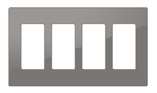 Crestron FP-G4-GRY-S - Decorator Style Faceplate, 4-Gang, Gray Smooth