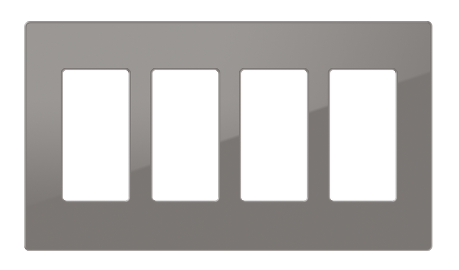 Crestron FP-G4-GRY-S - Decorator Style Faceplate, 4-Gang, Gray Smooth
